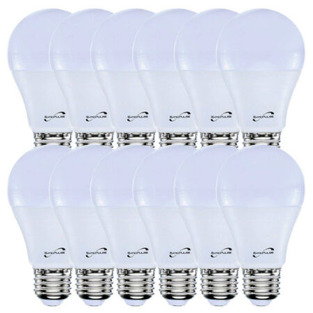 12 SaticPulse 9-watt LED lightbulbs, 2700K, warm white, Satic